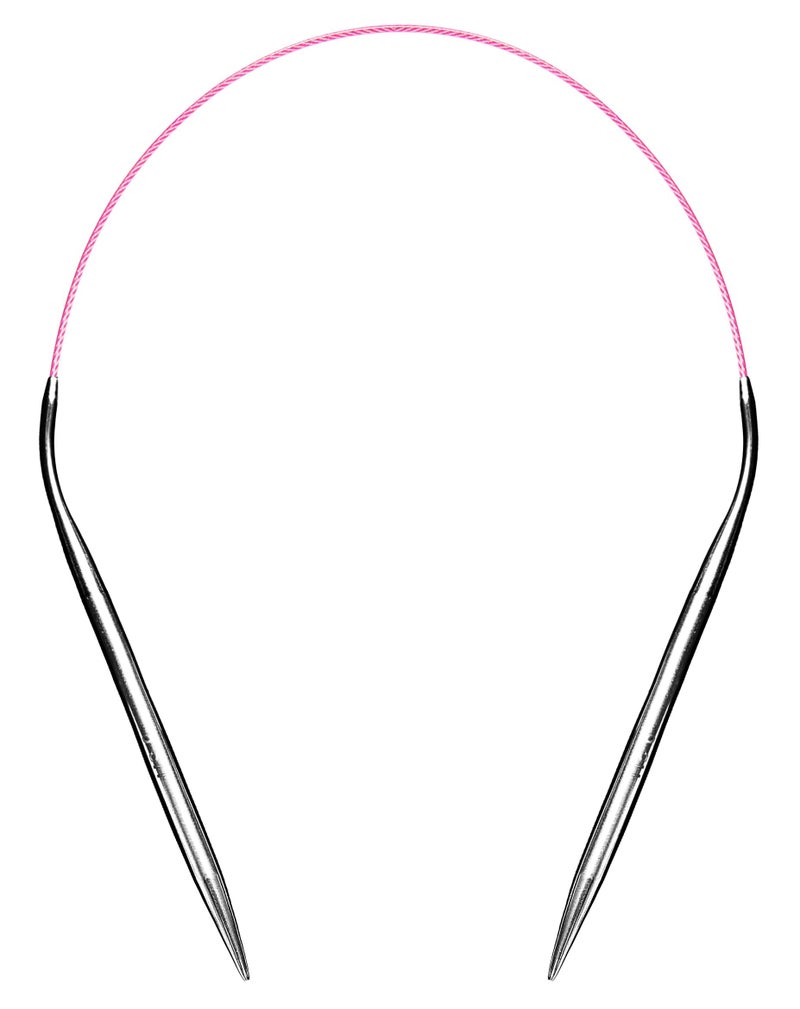 cuteDIY Size 9 Circular Knitting Needles 16 Inch Set Round Metal Kit (Etched US&mm, Color-Coded Cable, Smooth Join) - Image 1